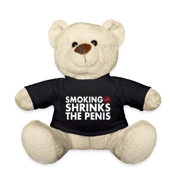 Smoking shrinks the penis - Teddy Bear - black - Front