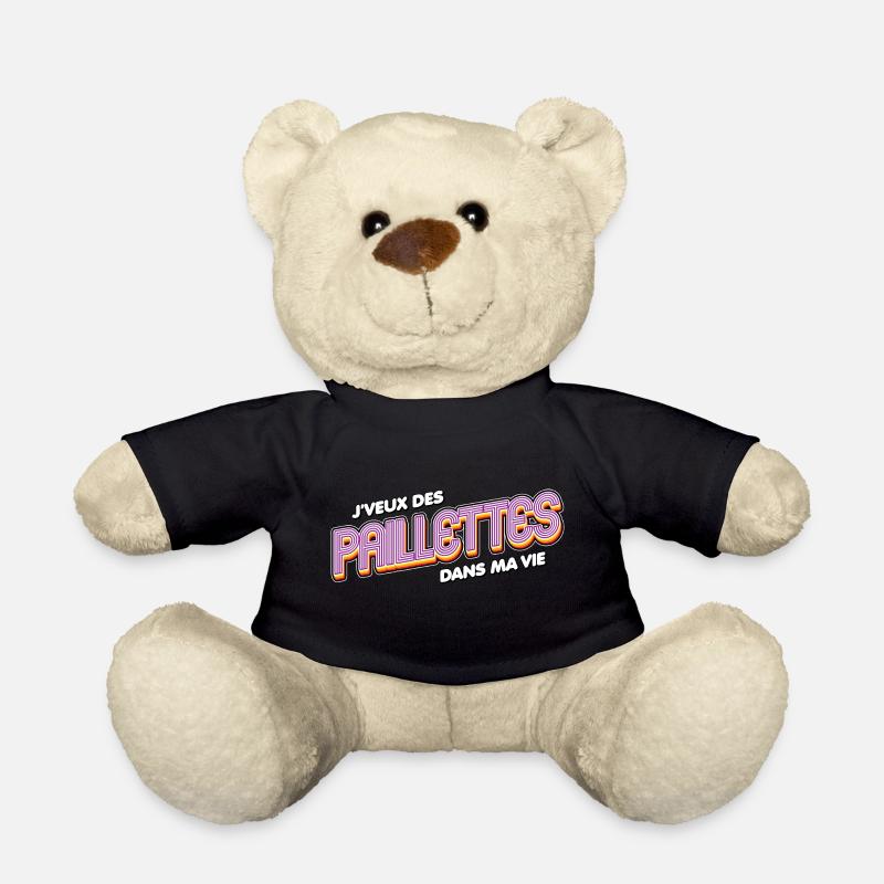 J veux des paillettes - Nounours - noir