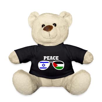 Free Palestine Israel peace - Teddy Bear - black - Front