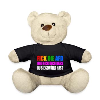 FCK AFD - Gegen Rechts - Teddy - Schwarz - Vorne