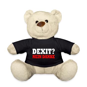 Dexit nein danke - Teddy - Schwarz - Vorne