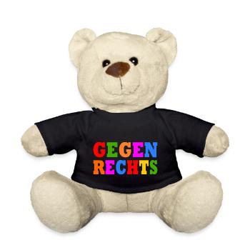 Gegen rechts - Teddy - Schwarz - Vorne