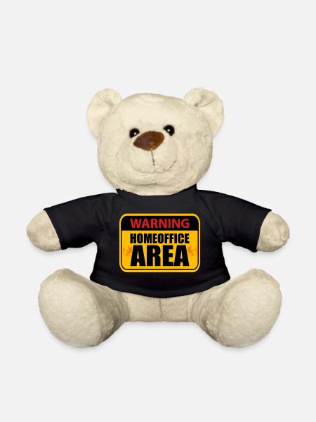 Homeoffice Warning Homeoffice Area Schild - Teddy - Schwarz