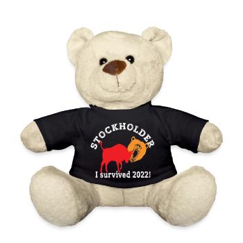 Stockholder I survived 2022 - Shareholder after crash - Teddy Bear - black - Front