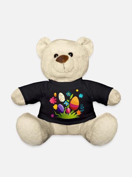 Cute design baby egg for Easter and spring - Teddy Bear - black