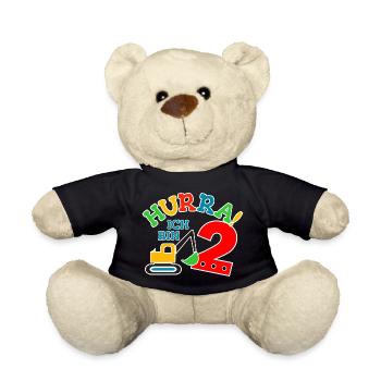 2. Geburstag Bagger - Teddy - Schwarz - Vorne