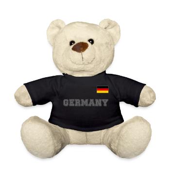 Deutschland Trikot Look - GERMANY mit Flagge Fahne - Teddy - Schwarz - Vorne