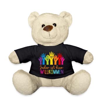 Everyone is welcome here - Teddy Bear - black - Front