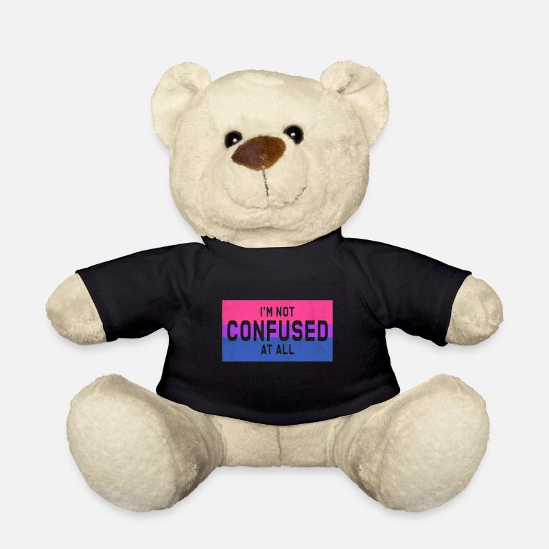 LGBT Ich bin nicht verwirrt - Bisex-Flagge mit Zitat - Teddy - Schwarz