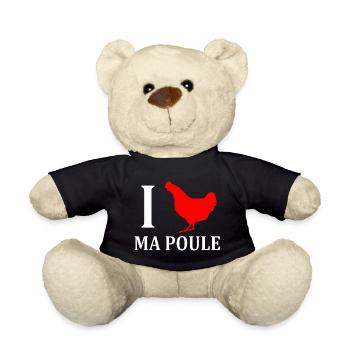 I love ma poule - Nounours - noir - Devant
