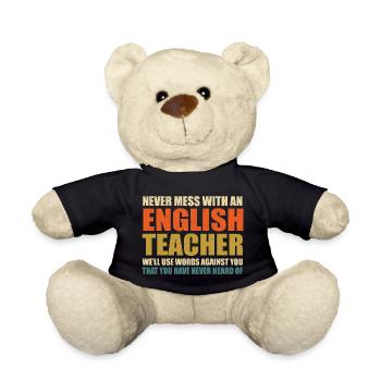English teacher saying - Teddy Bear - black - Front