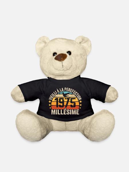Millésime 1975 Cadeau D’anniversaire Rétro 1975 - Nounours - noir