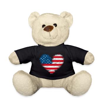 American Heart USA America 4 July - Teddy Bear - black - Front