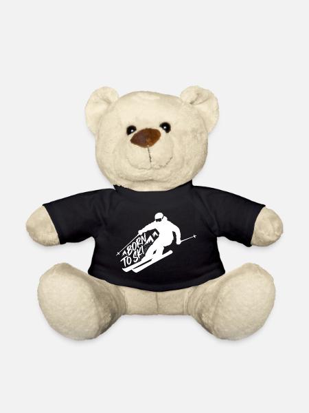 Né pour le ski Skieurs Ski Sports d’hiver - Nounours - noir
