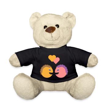 Gesicht Liebe Herz Geschenk - Teddy - Schwarz - Vorne