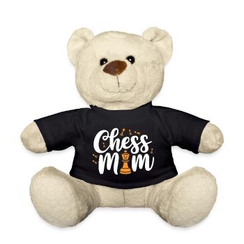 Chess Mom Chess Saying Quote - Teddy Bear - black - Front