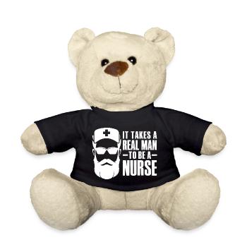Il faut un vrai homme pour être infirmier - Nounours - noir - Devant
