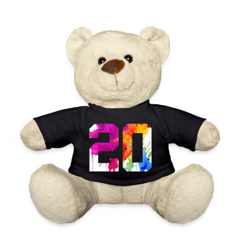 NUMÉRO 20 ANS 20ÈME ANNIVERSAIRE - Nounours - noir - Devant