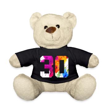 NUMBER 30 YEARS OLD 30TH BIRTHDAY - Teddy Bear - black - Front