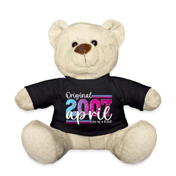 16th birthday Mrs. Magenta April born 2007 - Teddy Bear - black - Front