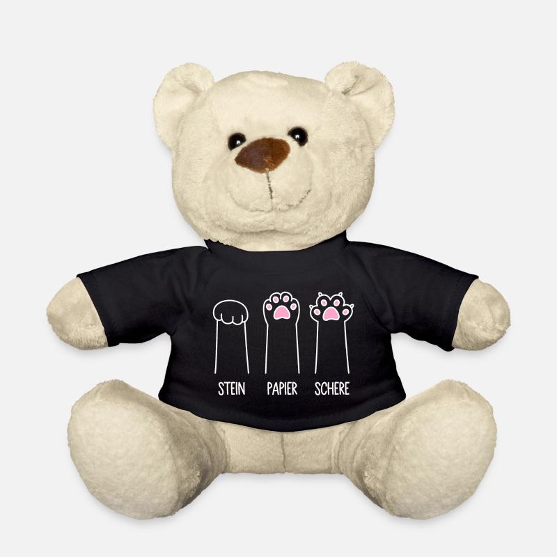 Katze Pfote Katzenpfoten Spiel Stein Papier Schere - Teddy - Schwarz