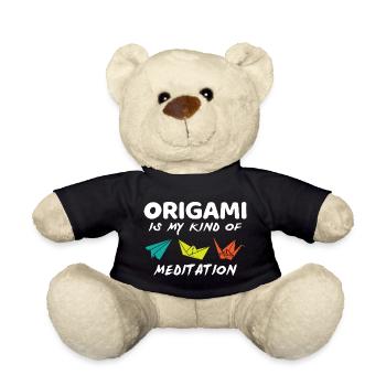 Origami Is My Kind Of Meditation Paper Folding Art - Teddy Bear - black - Front