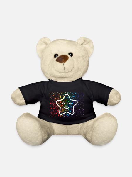 Laughing star and splashes of color - Teddy Bear - black