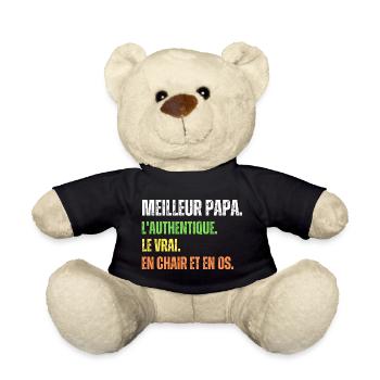 Le Vrai Meilleur Papa Cadeau Homme - Nounours - noir - Devant