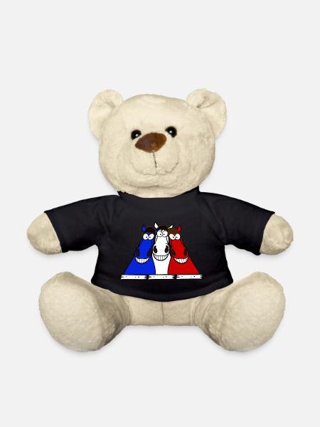 Bleu Blanc Rouge Chevaux - Nounours - noir