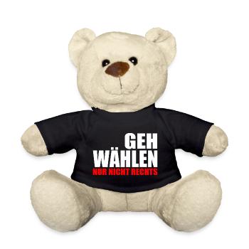 Geh wählen - Teddy - Schwarz - Vorne