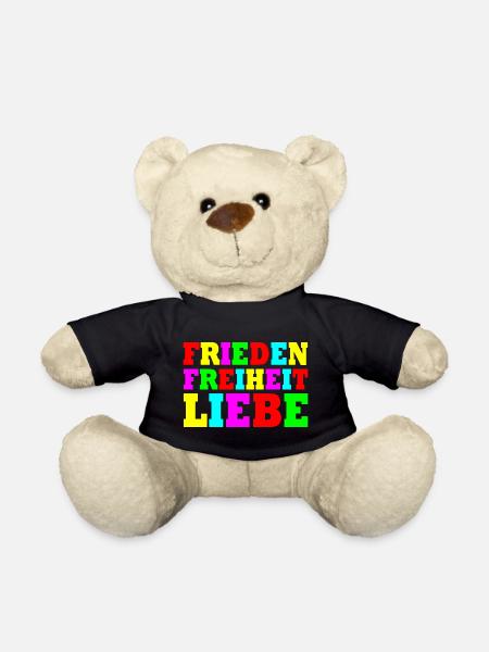 Frieden freiheit liebe - Teddy - Schwarz