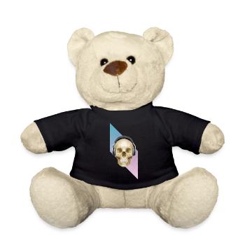 Polygonal Skull & Headphones - Teddy - Schwarz - Vorne