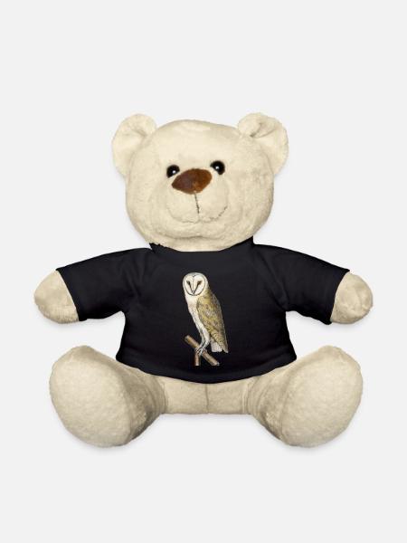 Dessin réaliste de chouette - histoire naturelle - Nounours - noir