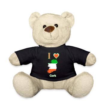 Irelandkarte Flagge mit der Stadt Cork - Teddy - Schwarz - Vorne