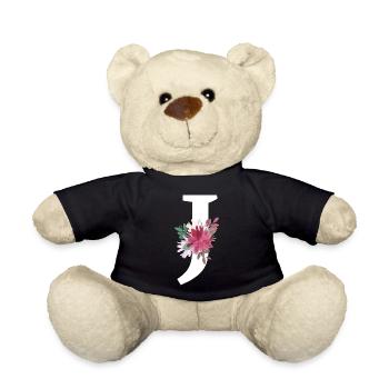 Buchstabe j blumig - Teddy - Schwarz - Vorne