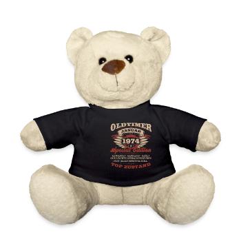 50th birthday classic car January vintage 1974 - Teddy Bear - black - Front