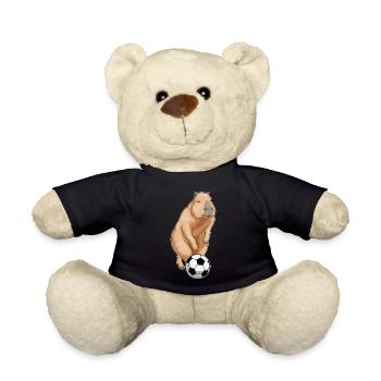 Capybara Soccer Player Soccer - Teddy Bear - black - Front