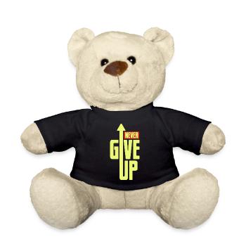 Never give up - Giving courage & strength, motivation - Teddy Bear - black - Front