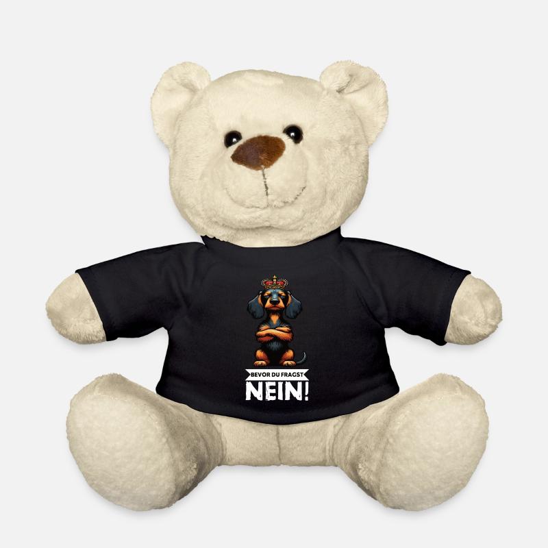 Bevor Du Fragst Nein Rauhaardackel Dackel Teckel - Teddy - Schwarz