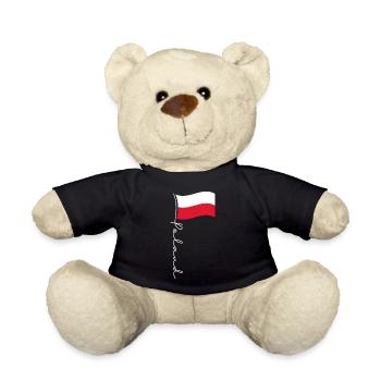 Accent manuscrit du drapeau polonais - Nounours - noir - Devant