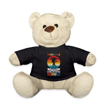 Schulkind Anfang Schulstart Geschenk - Teddy - Schwarz - Vorne