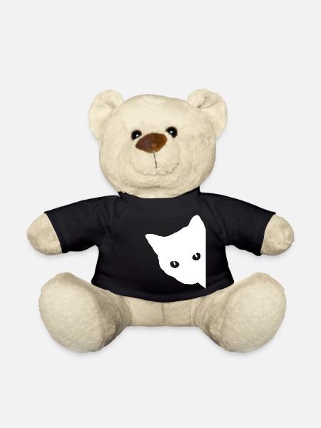 Katze Gesicht Weiß - Teddy - Schwarz
