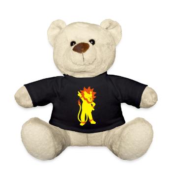 Lion in disco pose - Teddy Bear - black - Front