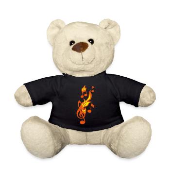 note musique flamme cle sol - Nounours - noir - Devant