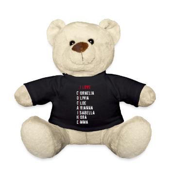 iLove Cocaine | White text - Teddy Bear - black - Front