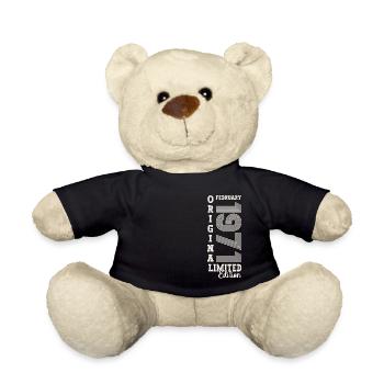 Februar Jahrgang 1971 52. Geburtstag Geschenk Mann - Teddy - Schwarz - Vorne