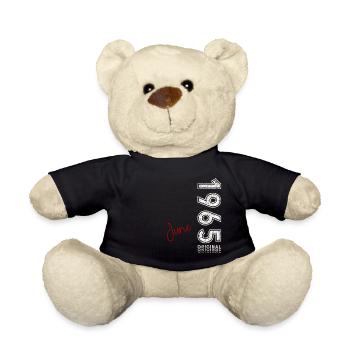 60th Birthday Original June Vintage 1965 - Teddy Bear - black - Front