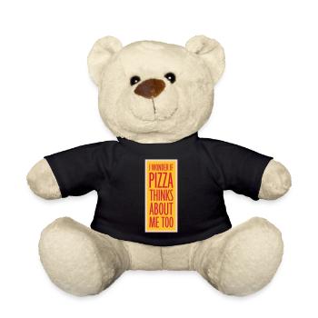 pizza thinks about me - Teddy - Schwarz - Vorne