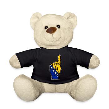 Drapeau de Bosnie numéro 1 utilisé - Nounours - noir - Devant