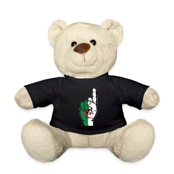 Algeria flag number 1 used - Teddy Bear - black - Front